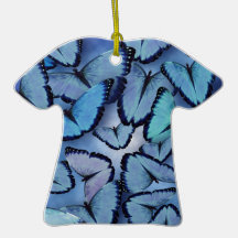 Blue Morpho Butterflies Christmas Ornaments