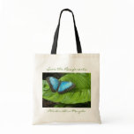 Blue Morpho Butterfly Tote bags