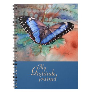 Blue Morpho Watercolor Gratitude Note Book