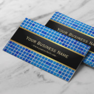 Blue Mosaic Background Dark Business Card