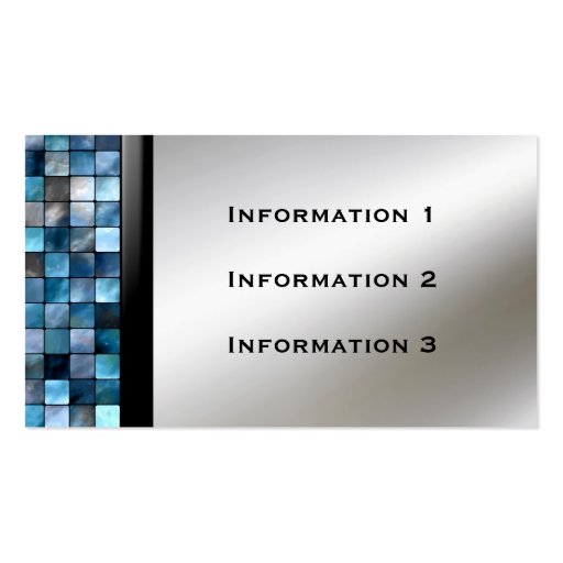 Blue Mosaic Tiles Business Cards (back side)