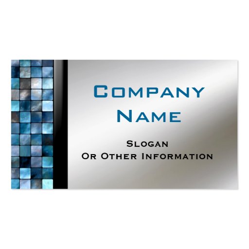 Blue Mosaic Tiles Business Cards (front side)
