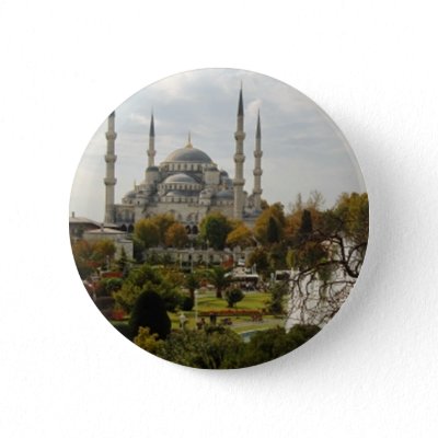 Blue Mosque Pinback Buttons