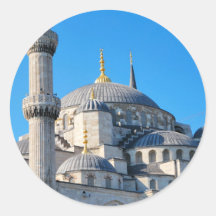 Blue Mosque Round Sticker