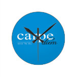 Blue Motivational Inspirational Quote Round Clocks