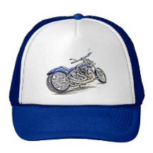Blue Motorcycle HDR Mesh Hats