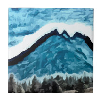Blue Mountain  painting tiles