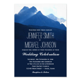 Blue Mountain Range Silhouette Wedding Invitations