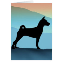 Blue Mountains Basenji Greeting Card