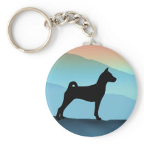 Blue Mountains Basenji Keychain