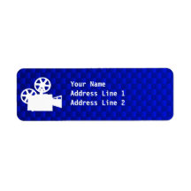 Blue Movie Camera Custom Return Address Labels