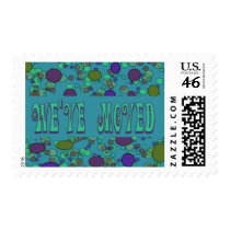 blue moving announcement postage