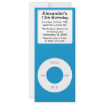Blue MP3 Player iParty Birthday Party Personalized Announcements