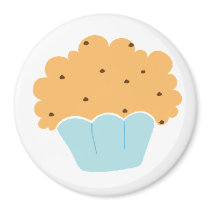 Blue Muffin pattern Refrigerator Magnets