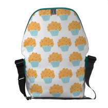 Blue Muffin pattern Courier Bag