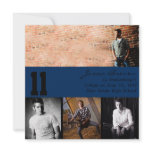 Blue Multi Picture Graduation Invite