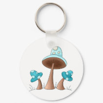 Blue Mushrooms keychains by robynsnest Blue Mushrooms keychains