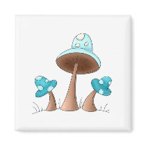 Blue Mushrooms magnets by robynsnest Blue Mushrooms magnets