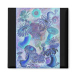 Blue Mushrooms Refrigerator Magnets