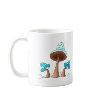 Blue Mushrooms mugs by robynsnest Blue Mushrooms mugs