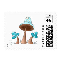 Blue Mushrooms postage by robynsnest Blue Mushrooms postage