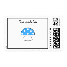 Blue mushrooms postage