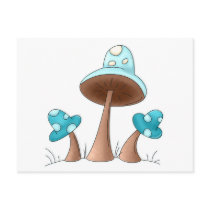 Blue Mushrooms postcards by robynsnest Blue Mushrooms postcards