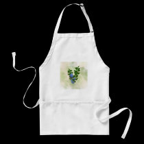 Blue Mushrooms with Red Flowers Apron aprons
