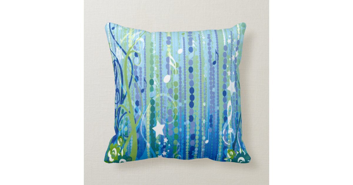 Blue Music Decorative Pillow Zazzle