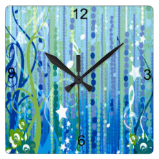 Blue Music Decorative Wall Clock