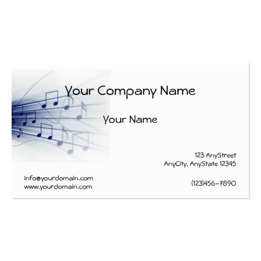 Blue Music Explosion on White Background Business Cards