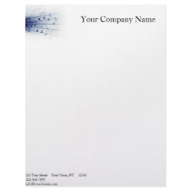Blue Music Explosion on White Customized Letterhead