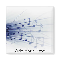 Blue Music Explosion on White Refrigerator Magnet