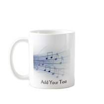 Blue Music Explosion on White Mugs
