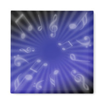 Blue Music Refrigerator Magnet