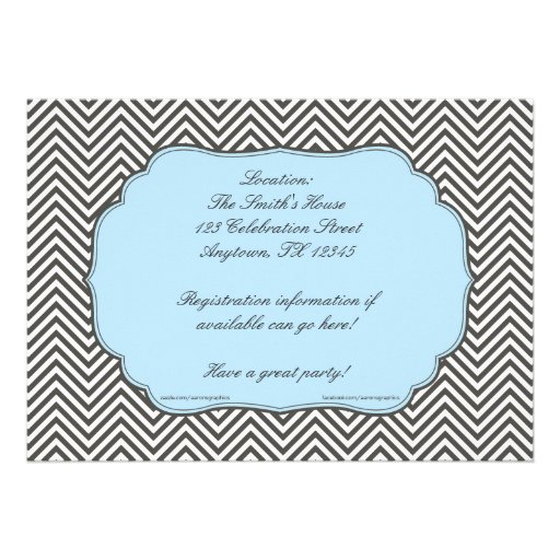 Blue Mustache & Tie Baby Shower Invitations