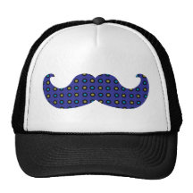 Blue Mustache Trucker Hat