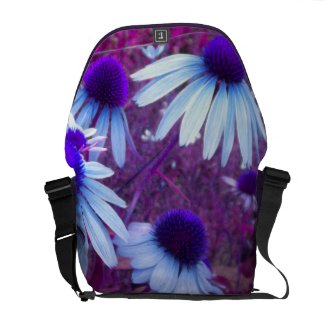 Blue N Purple Echinacea Rickshaw Messenger Bag rickshaw_messengerbag