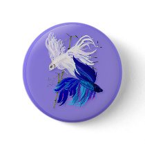 Blue 'n' White Siamese Fighting Fish  Buttons