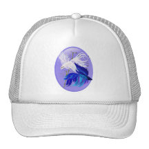 Blue 'n' White Siamese Fighting Fish Hats