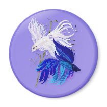 Blue 'n' White Siamese Fighting Fish Magnets