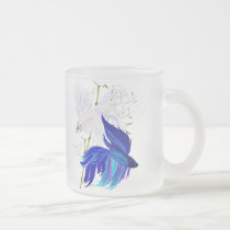 Blue 'n' White Siamese Fighting Fish Mugs mugs