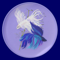Blue 'n' White Siamese Fighting Fish Plates plates
