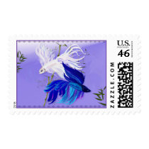 Blue 'n' White Siamese Fighting Fish Postage