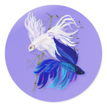 Blue 'n' White Siamese Fighting Fish Stickers