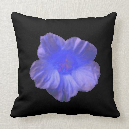 Blue Nasturtium Flower Pillow