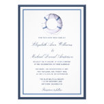 Blue Nautical Life Ring Wedding Invitations