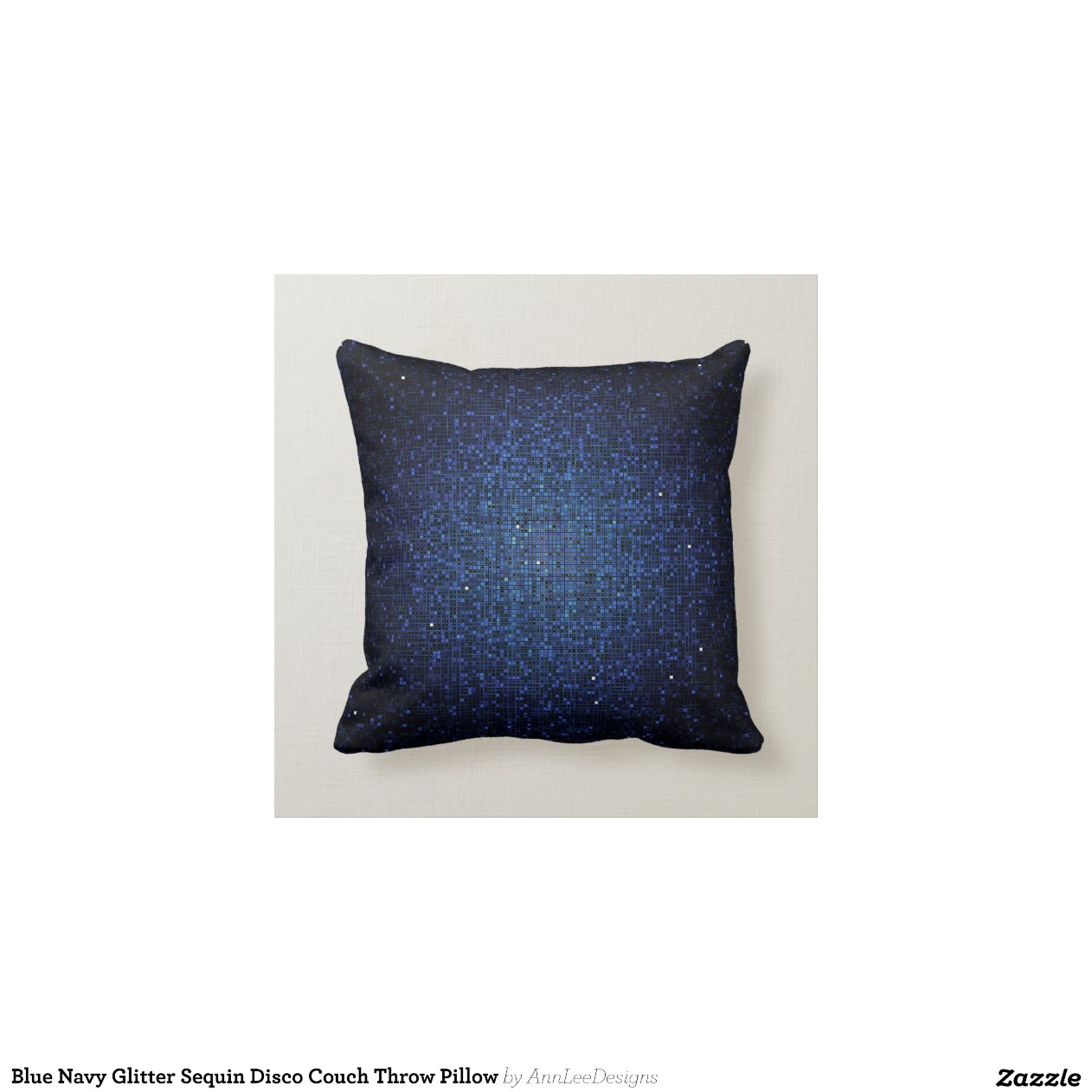 Blue Navy Glitter Sequin Disco Couch Throw Pillow Zazzle