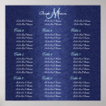 Blue navy wedding seating charts posters