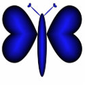 Blue Neon Hearts Butterfly photo sculptures by Love_em_Hearts Blue Neon Hearts Butterfly photo sculptures